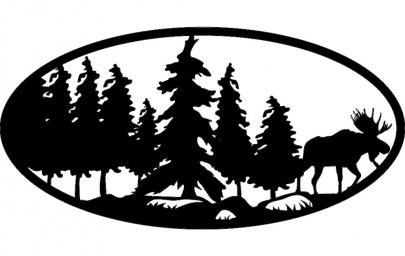 Скачать dxf - Лес трафарет для плазмы силуэт лес для лого