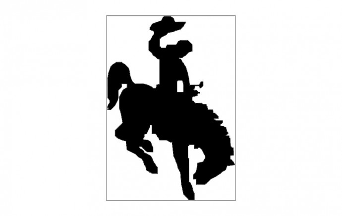 Скачать dxf - Родео силуэт эмблема ковбой на лошади бренд силуэт