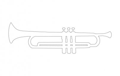 Скачать dxf - Труба музыкальный инструмент рисунок труба музыкальный инструмент силуэт