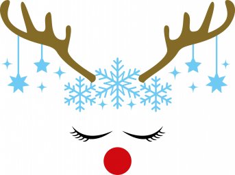 Скачать dxf - Олень рога рождественские украшения глаза оленя шаблон оленьи