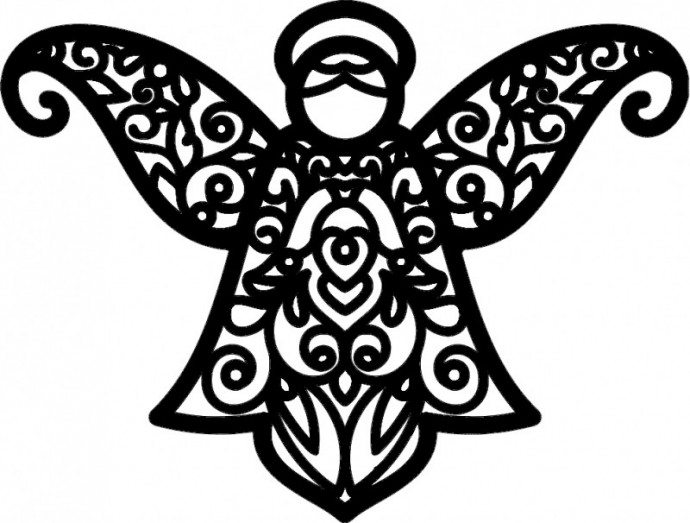 Скачать dxf - Рождественский ангел орнамент орнамент трафарет орнамент нанайский орнамент