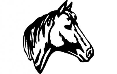 Скачать dxf - Профил лошади трафарет голова коня эскиз силуэт морды