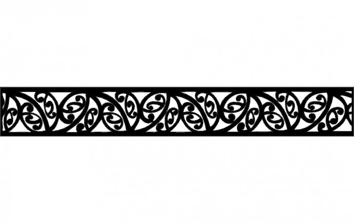 Скачать dxf - Бордюр орнамент оградки ковка эскиз орнамент художественная резка