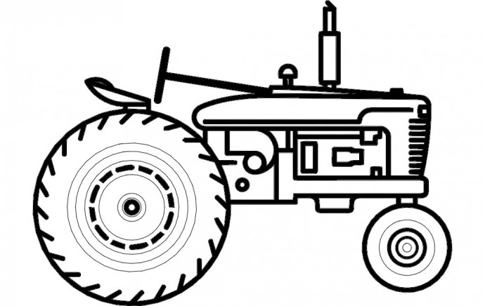 Скачать dxf - Трактор рисунок контур трактор холандраскраска сельхозтехника трактор эскиз