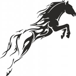 Скачать dxf - Силуэт лошади 2в рисунок с лошадью для гравировки