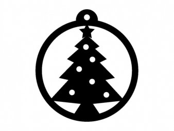 Скачать dxf - Елка эмблема значок елочный шар новогодний шарик пиктограмма