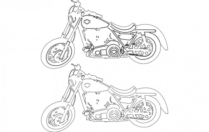 Скачать dxf - Раскраска мотоцикл рисунки мотоциклы для раскрашивания мотоцикл харлей