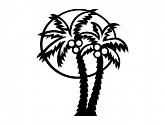 Скачать dxf - Силуэт пальмы пальма силуэт эскиз пальма cdr пальма