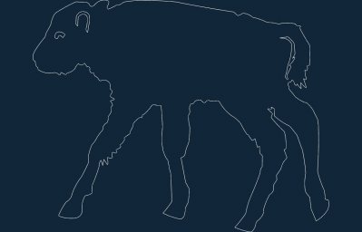 Скачать dxf - Контур коровы рисунок корова контур неон иллюстрации животные