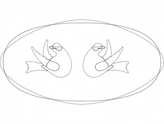 Скачать dxf - Трафарет лебедя для вырезания трафарет лебедя для вырезания