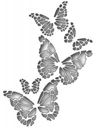 Скачать dxf - Трафарет бабочки на цветке для вырезания бабочка трафарет