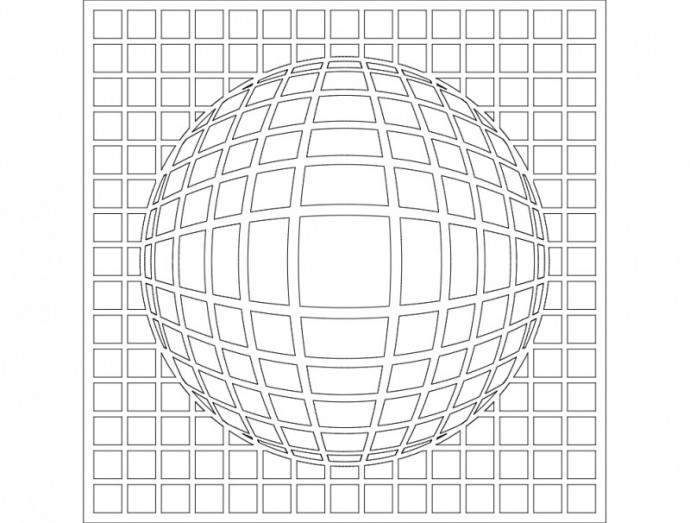 Скачать dxf - Сетка для рисования сфера шар глобус с координатной