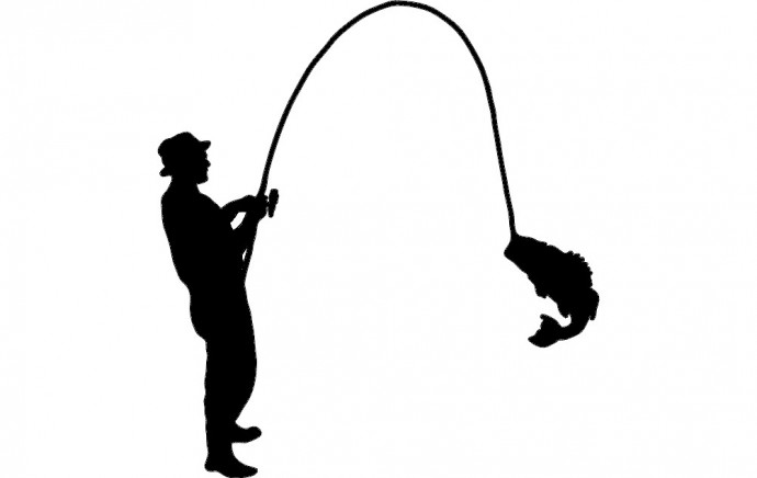 Скачать dxf - Силуэт рыбака с удочкой рисунок силуэт рыбака с