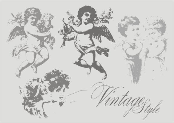 Ангелочек вектор винтаж ангел винтаж вектор эскизы татуировок ангел стоковые