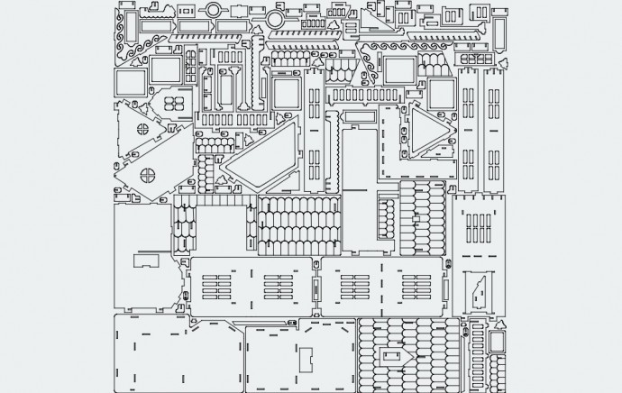 Скачать dxf - План чертеж поделки «викторианский дом». планировка Распознать текст