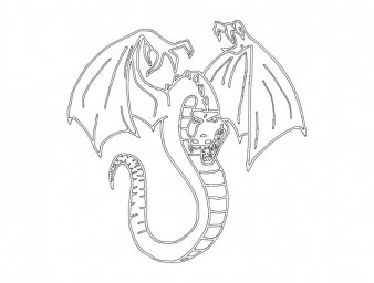 Скачать dxf - Разукрашка дракон раскраска дракон дракон раскраска для детей