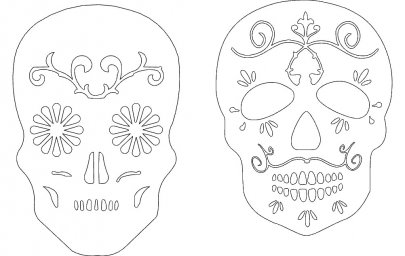 Скачать dxf - Мексиканский череп раскраска череп узор мексиканский череп раскраска