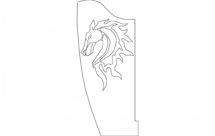 Скачать dxf - Дракон геральдика контур контурные рисунки голова дракона раскраска