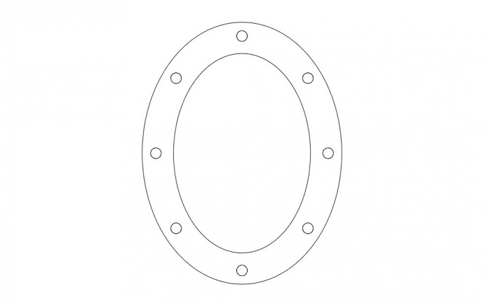 Скачать dxf - Прокладка под фланец датчиков фланец для воздуховодов круглый