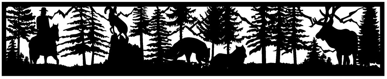 Скачать dxf - Медведи лесу для плазменной резки трафареты силуэты леса