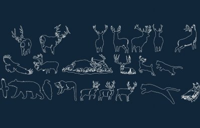Скачать dxf - Иллюстрации животные dwg животные dwg cad рисунки для