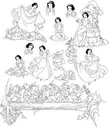 Раскраска белоснежка раскраски рисунки для раскрашивания принцессы белоснежка свадьба раскраска