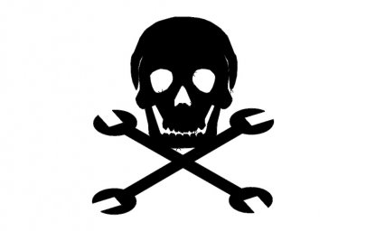 Скачать dxf - Символ череп опасный символ череп с костями значок