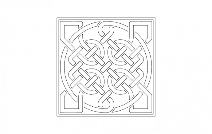 Скачать dxf - Кельтский орнамент кельтский орнамент мозаика квадратный кельтский орнамент