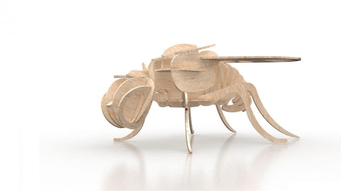 Скачать dxf - Деревянный конструктор 3d пчела деревянные модели сборная деревянная