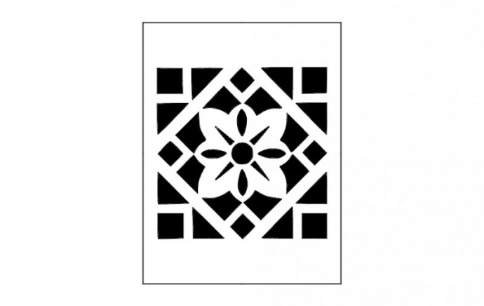 Скачать dxf - Трафарет для плитки геометричный рисунок орнамент плитка трафарет