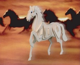 Скачать dxf - Сборная деревянная модель лошадь лошадь единорог лошадь животные