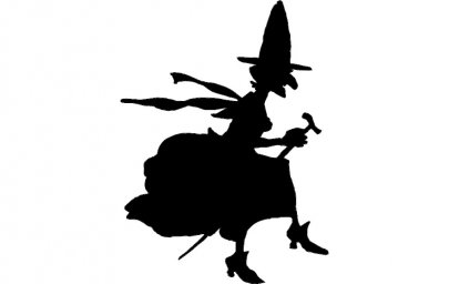 Скачать dxf - Хэллоуин трафареты для вырезания ведьмочки ведьма на хэллоуин