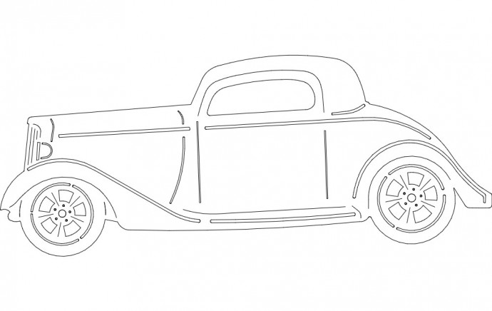 Скачать dxf - Рисунок автомобиля раскраски автомобили ретро машинки разукрашка автомобиль