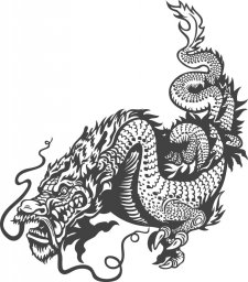 Китайский дракон китайский дракон черно белый дракон китайский дракон вектор