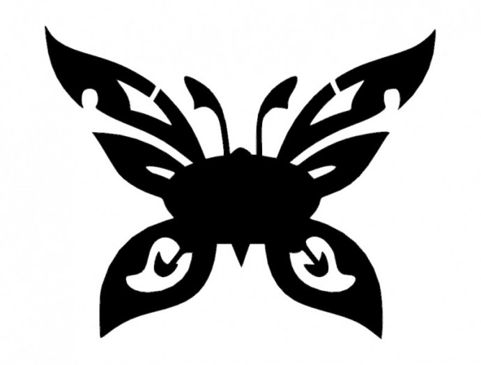 Скачать dxf - Трафарет бабочки трафареты татуировок трафареты для тату бабочка
