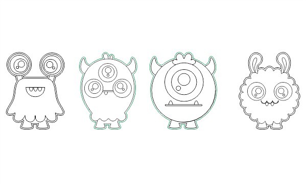 Скачать dxf - Рисунок рисунки совушек лёгкие шаблоны трафареты миньон трафарет