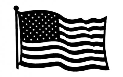 Скачать dxf - Флаг соединённых штатов американский флаг вектор черно белый