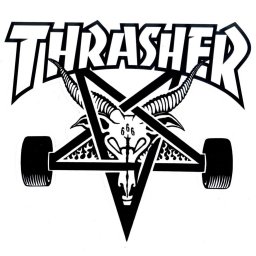 Скачать dxf - Логотип трешера трэшер логотип пентаграмма thrasher черно белый