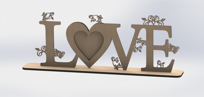 Слово любовь 3д надписи для лазера макеты буквы фоторамка love