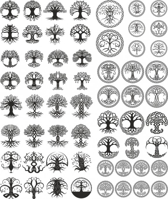 Дерево символ вектор татуировки кельтские дерево татуировка кельтское дерево вектор