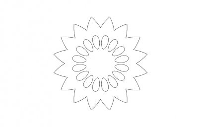 Скачать dxf - Солнышко контурный рисунок цветок мандала раскраска мандала разукрашки