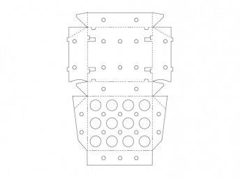 Скачать dxf - Шаблон коробки fefco: 751 Распознать текст