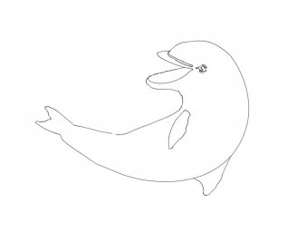 Скачать dxf - Дельфин карандашом для детей раскраска дельфин для детей