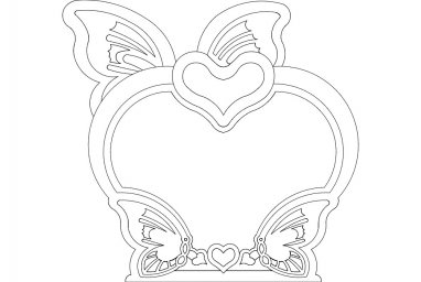 Скачать dxf - Сердце рамочки раскраска раскраски сердечки трафареты шаблоны свадебные