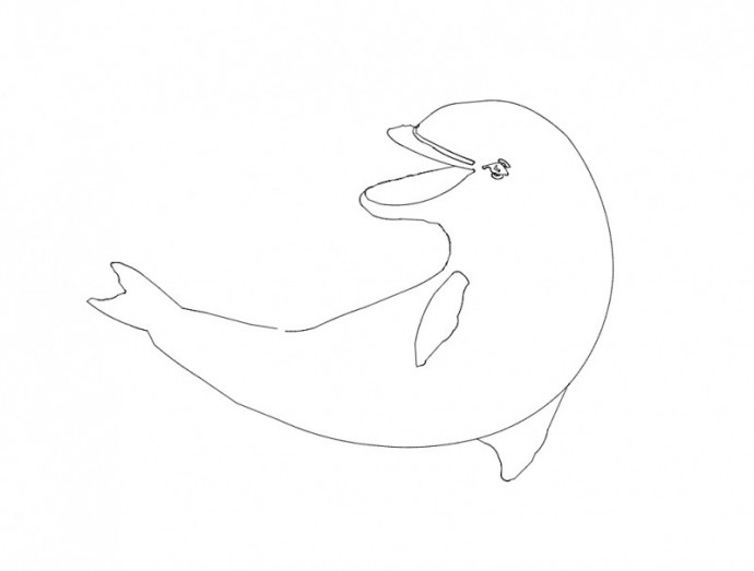 Скачать dxf - Дельфин карандашом для детей раскраска дельфин для детей