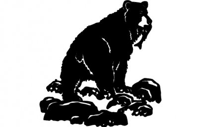 Скачать dxf - Рисунок черно белый животные пантера силуэты трафарет охотничий