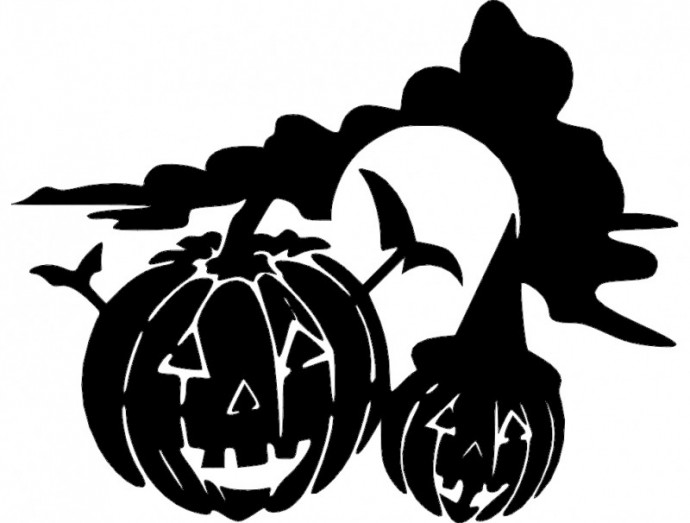 Скачать dxf - Силуэт хэллоуинской тыквы силуэт тыквы на хэллоуин штамп.