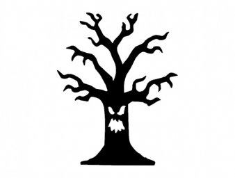 Скачать dxf - Рисунки для трафарета на хэллоуин дерево трафарет дерева