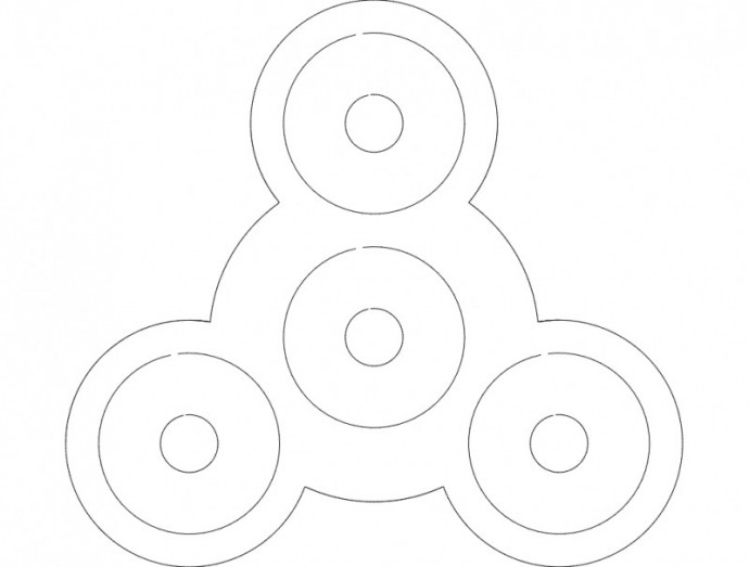 Скачать dxf - Трафарет спиннера для печати шаблон спиннера раскраска спиннер