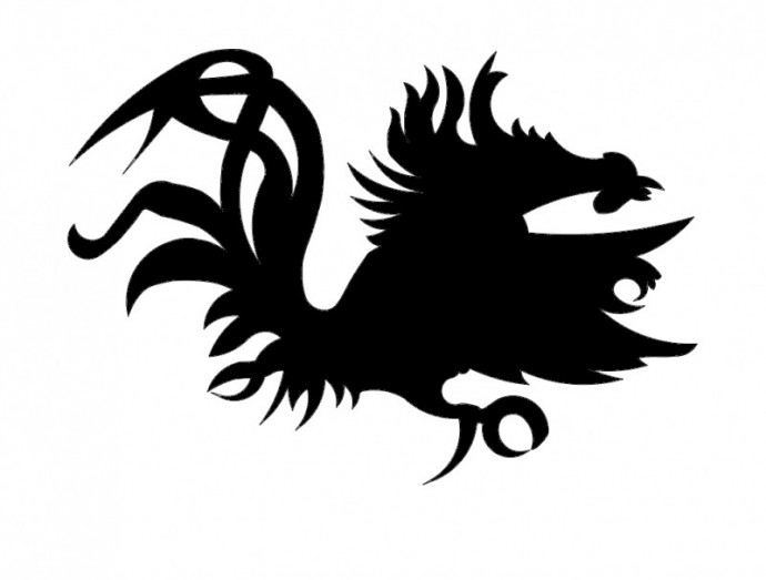 Скачать dxf - Дракон трафарет трафарет герб дракон